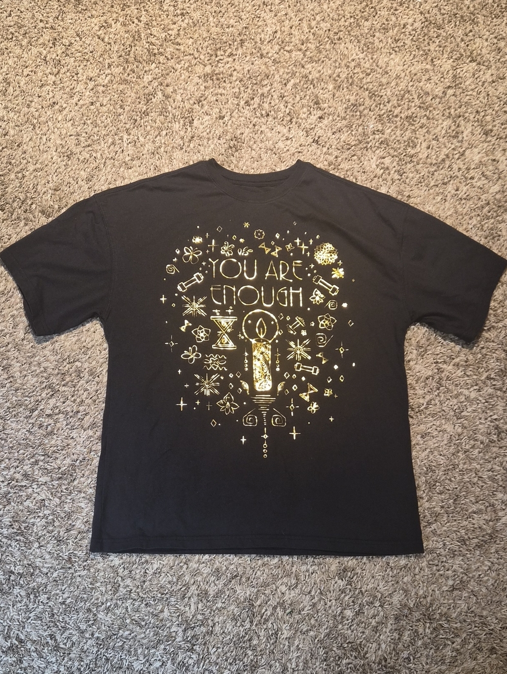 Disney Wish You Are Enough Gold Black Tshirt M